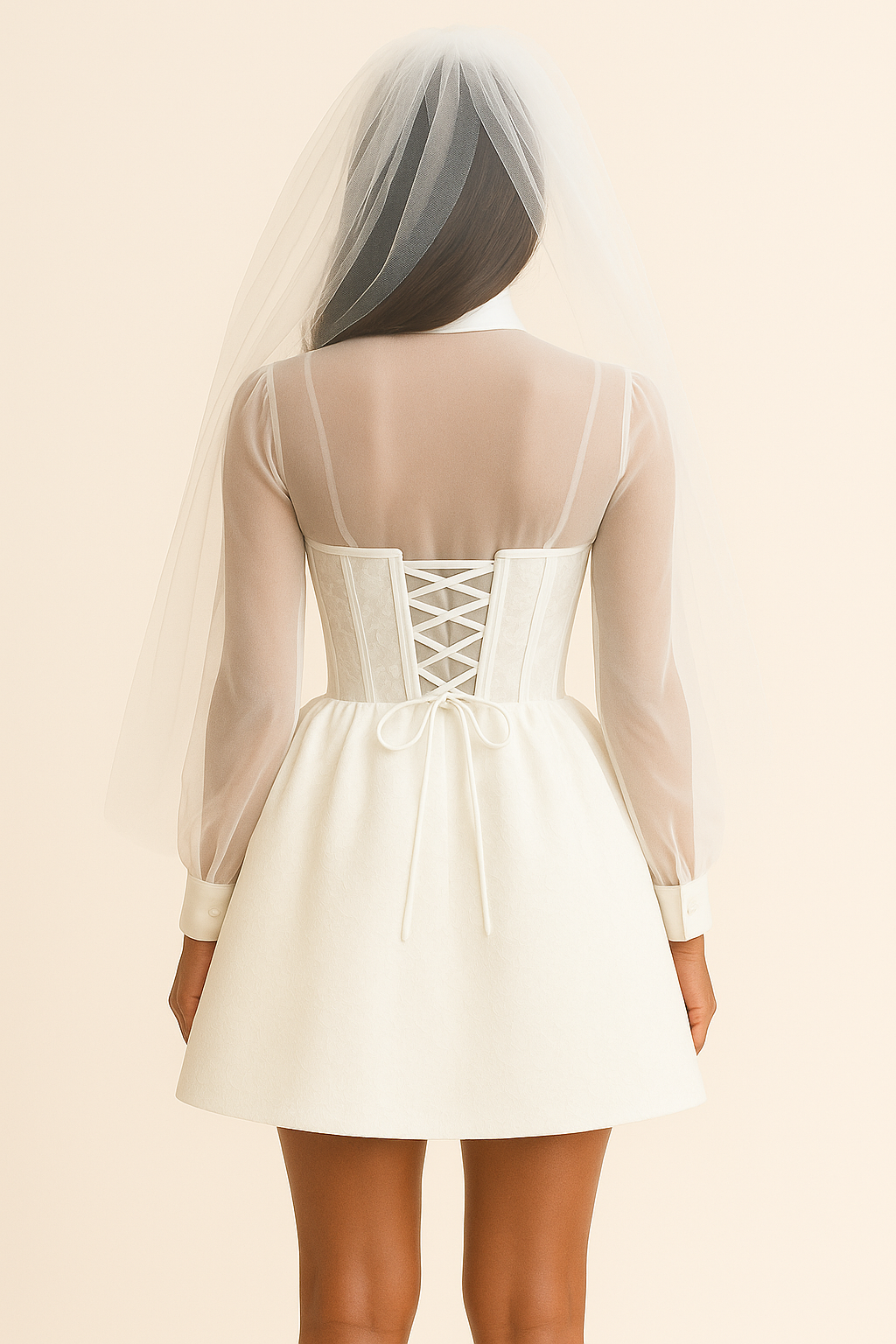 پیراهن کوتاه لمیا سفید - Image 7